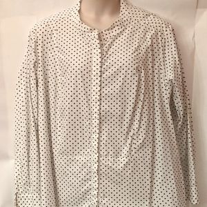 Eshakti Cotton Polkadot Long sleeve Blouse Sz 26